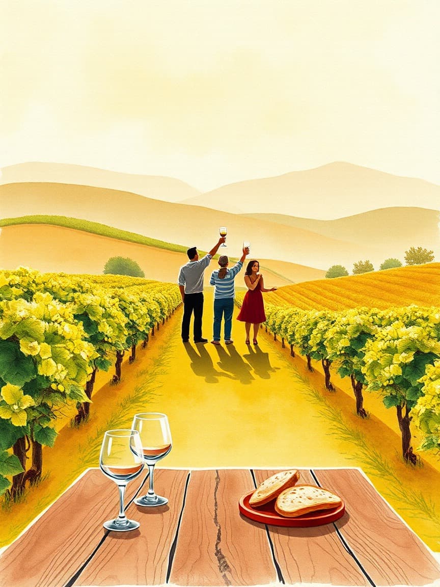 Cartel ilustrado: Museo del Vino de Tenerife: Visita y degustación en Cata de vinos en Tenerife, El Sauzal