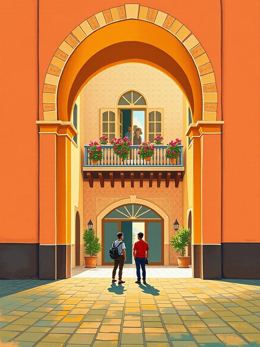 Illustrated poster: Córdoba Tourist Bus at Visitas Ciudad Córdoba