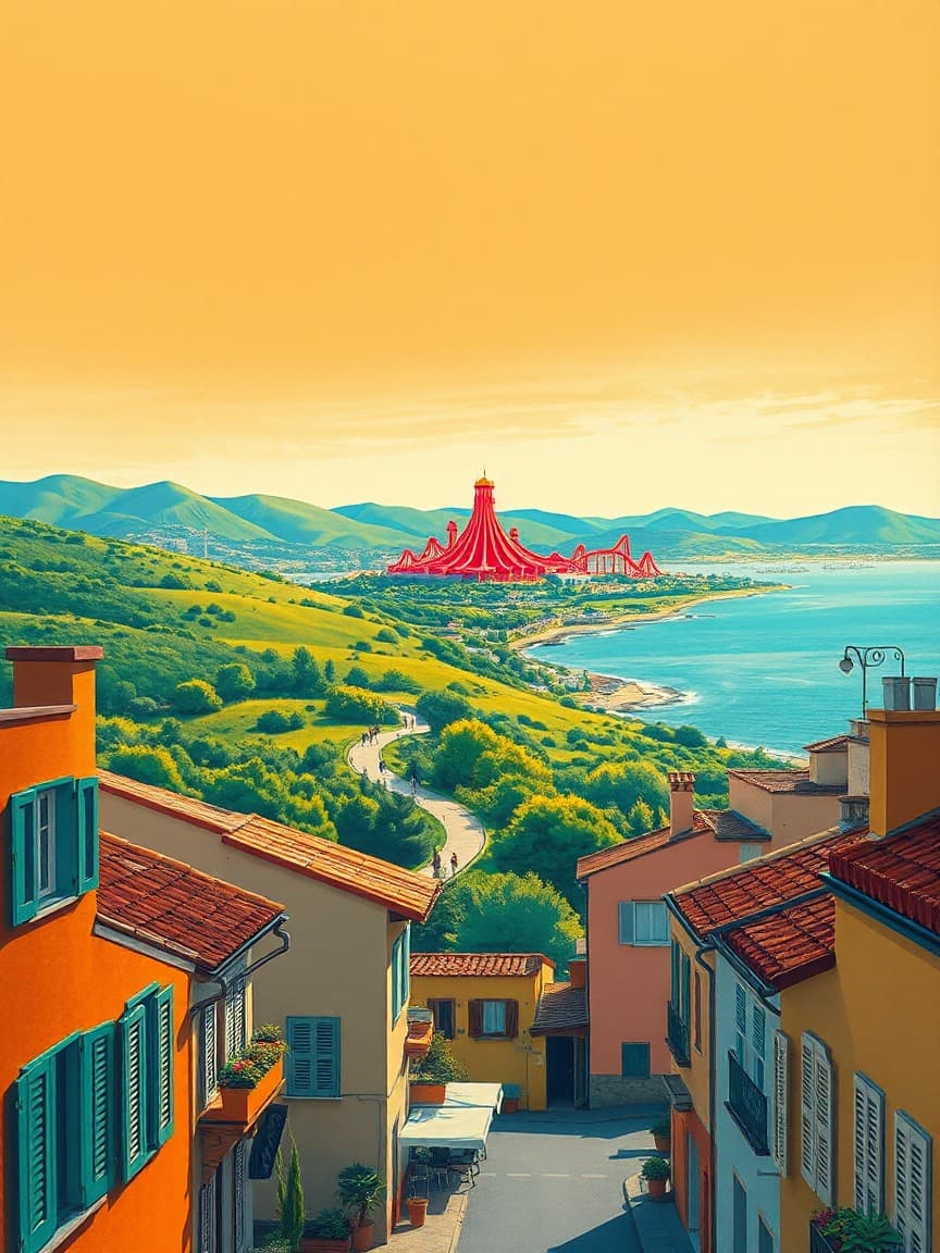 Cartel ilustrado: ¡Entradas para Ferrari Land! en Ferrari Land, Tarragona