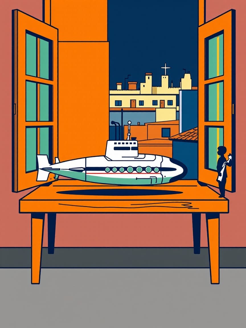 Illustrated poster: 'EL PROFUNDO PERAL'. Ruta guiada at Barco Turístico, Cartagena