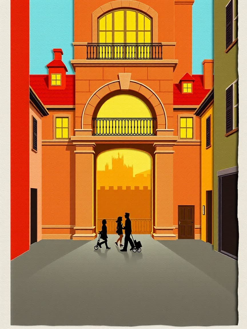 Illustrated poster: Evening 2-hour Segway Tour of Palma at Carrer del Palau Reial, 12, Palma de Mallorca