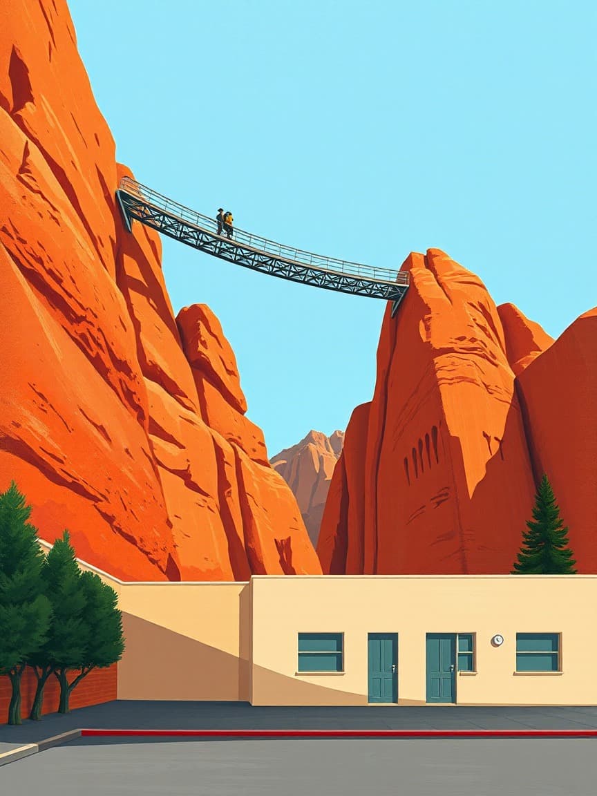 Illustriertes Plakat: Caminito del Rey: Geführte Tour + Shuttlebus von El Chorro – Caminito del Rey, Málaga
