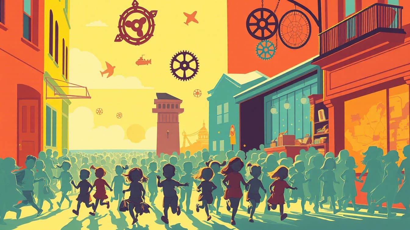 Cartel ilustrado: 'EL SECRETO DE PERAL Y LOS PLANOS PERDIDOS'. Escape room familiar en Cartagena