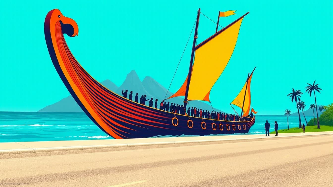 Illustriertes Plakat: Los Cristianos: Viking Tenerife Ragnarok – Cruceros en Los Cristianos, Santa Cruz de Tenerife