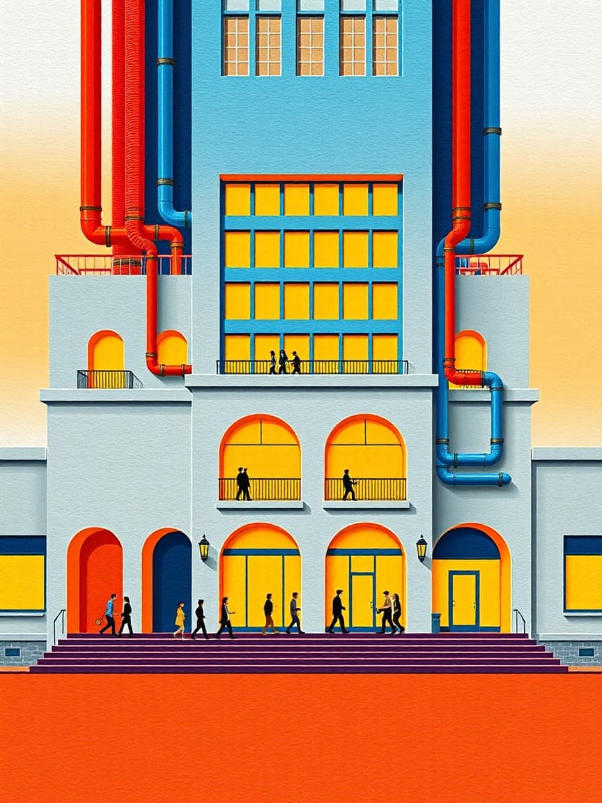 Illustriertes Plakat: Centre Pompidou Málaga – Centre Pompidou Málaga