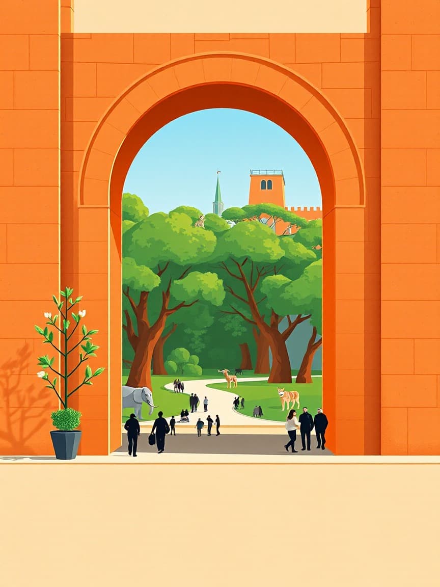 Cartel ilustrado: Bioparc Fuengirola: ¡un zoo varguandista! en Bioparc Fuengirola, Málaga
