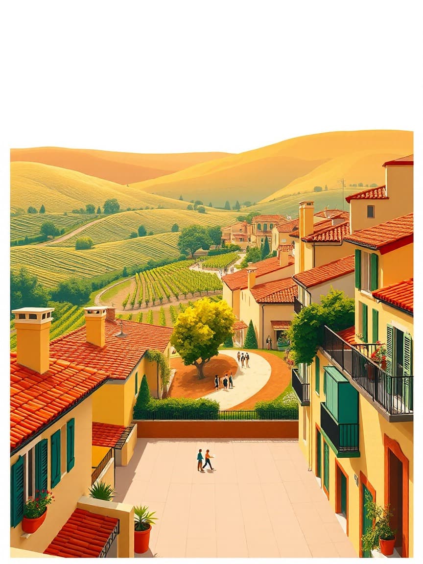 Иллюстрированная афиша: Bodegas Torres: Экскурсия + Дегустация вин и тапас в Torres Winery, Барселона