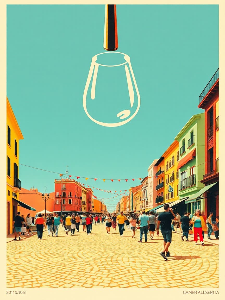 Illustriertes Plakat: Fiesta de la Hispanidad en Cartagena (8 al 12 de octubre) in Cartagena