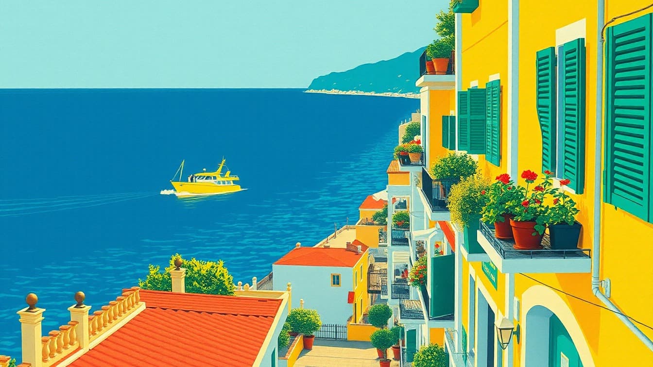 Locandina illustrata: Los Cristianos: Gita in barca guidata per avvistare balene presso Cruceros en Los Cristianos, Santa Cruz de Tenerife