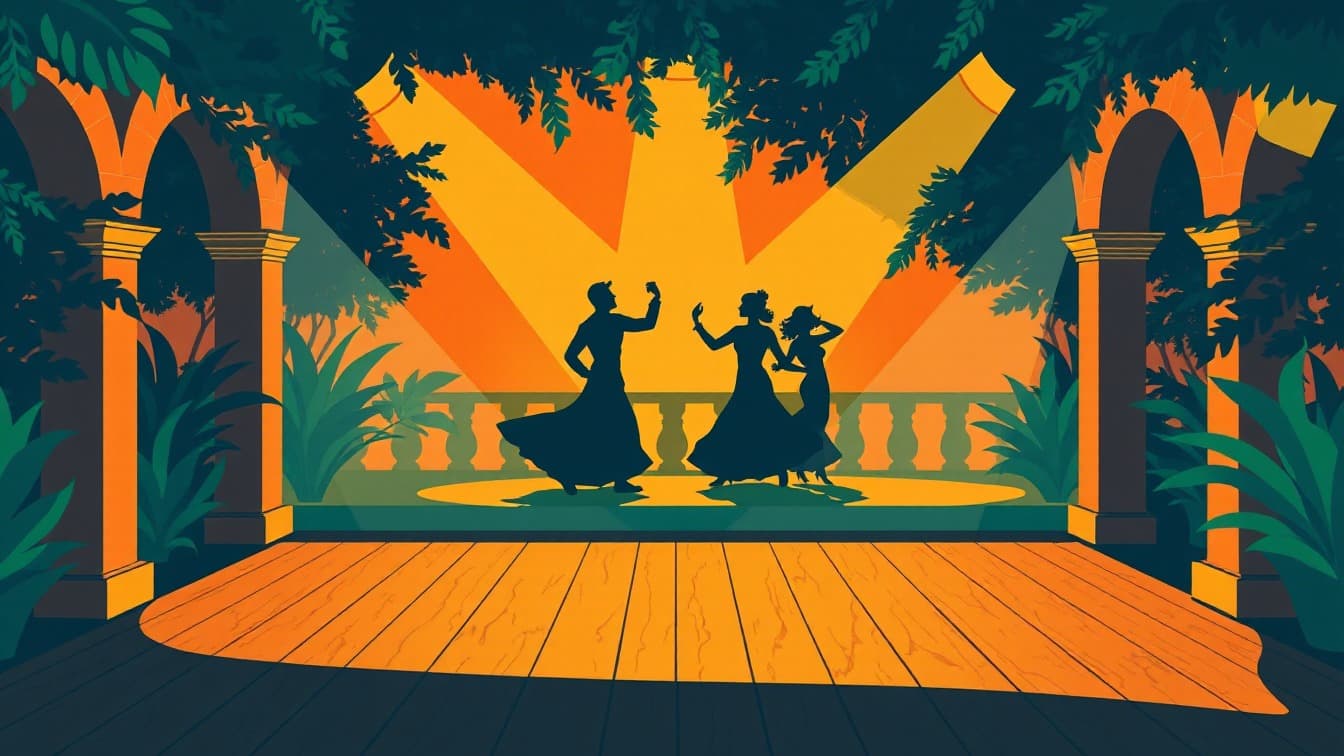 Illustriertes Plakat: Jardines de Zoraya Granada: Flamenco-Show – Jardines de Zoraya, Granada