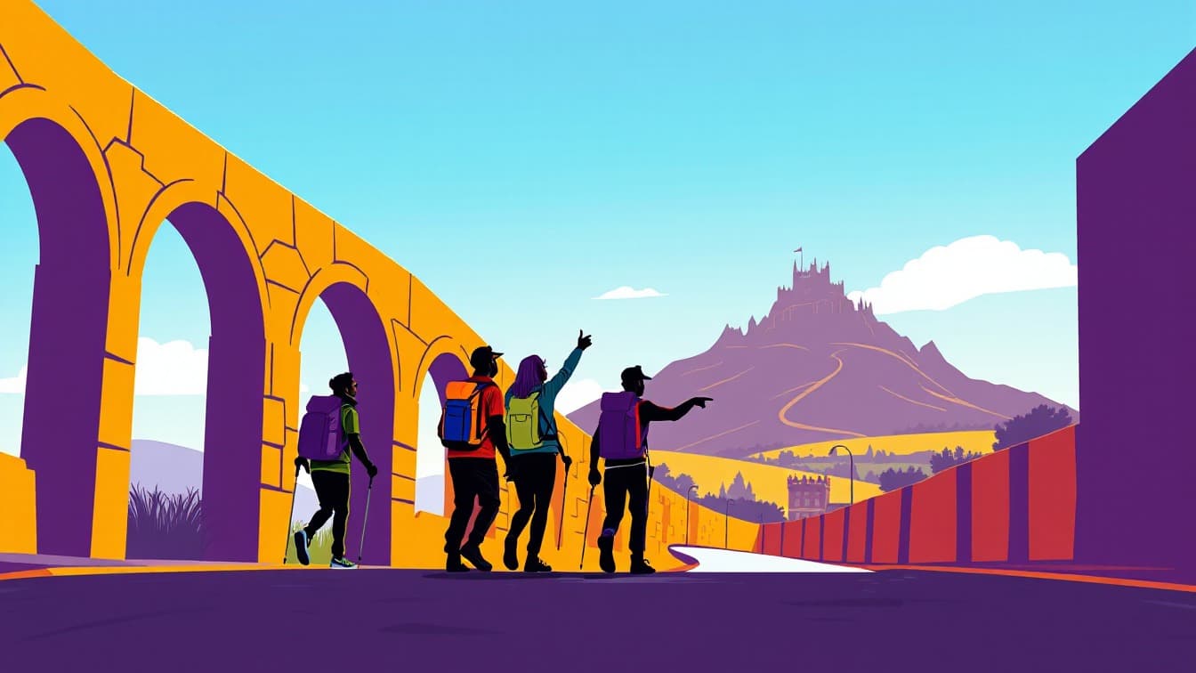 Cartel ilustrado: Terra Mítica: sáltate la cola en Plaza de Egipto del parque Terra Mítica, Benidorm