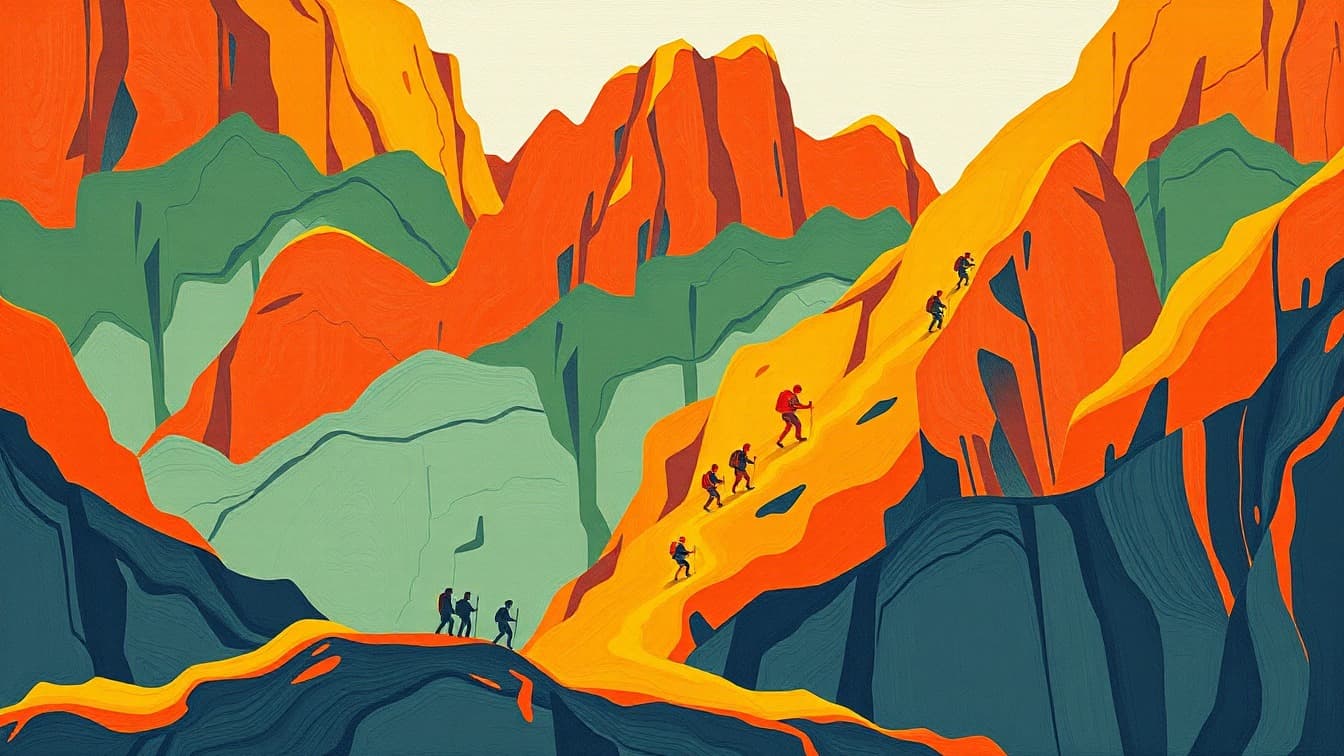 Illustriertes Plakat: Vía Ferrata de Moclín: Geführte Tour ab Granada – Calle Neptuno, 11, Granada