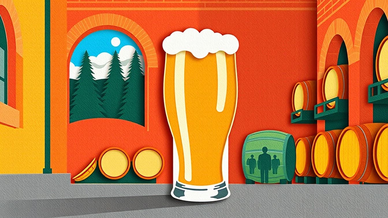 Affiche illustrée: Visite de Cruzcampo à son usine d'origine à Fundación Cruzcampo Sevilla, Séville