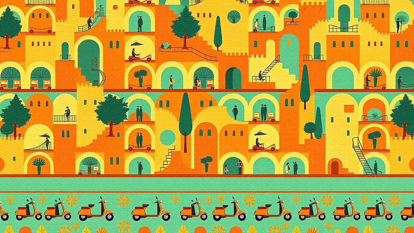 Illustrated poster: Half Day Segway Tour of Palma and Portixol at Carrer del Palau Reial, 12, Palma de Mallorca
