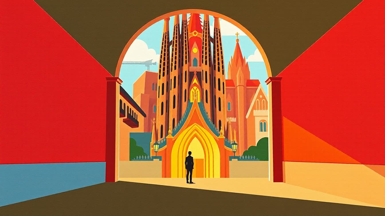 Cartel ilustrado: Barcelona Bus Turístic: Tour en bus turístico en Barcelona Christmas Tour