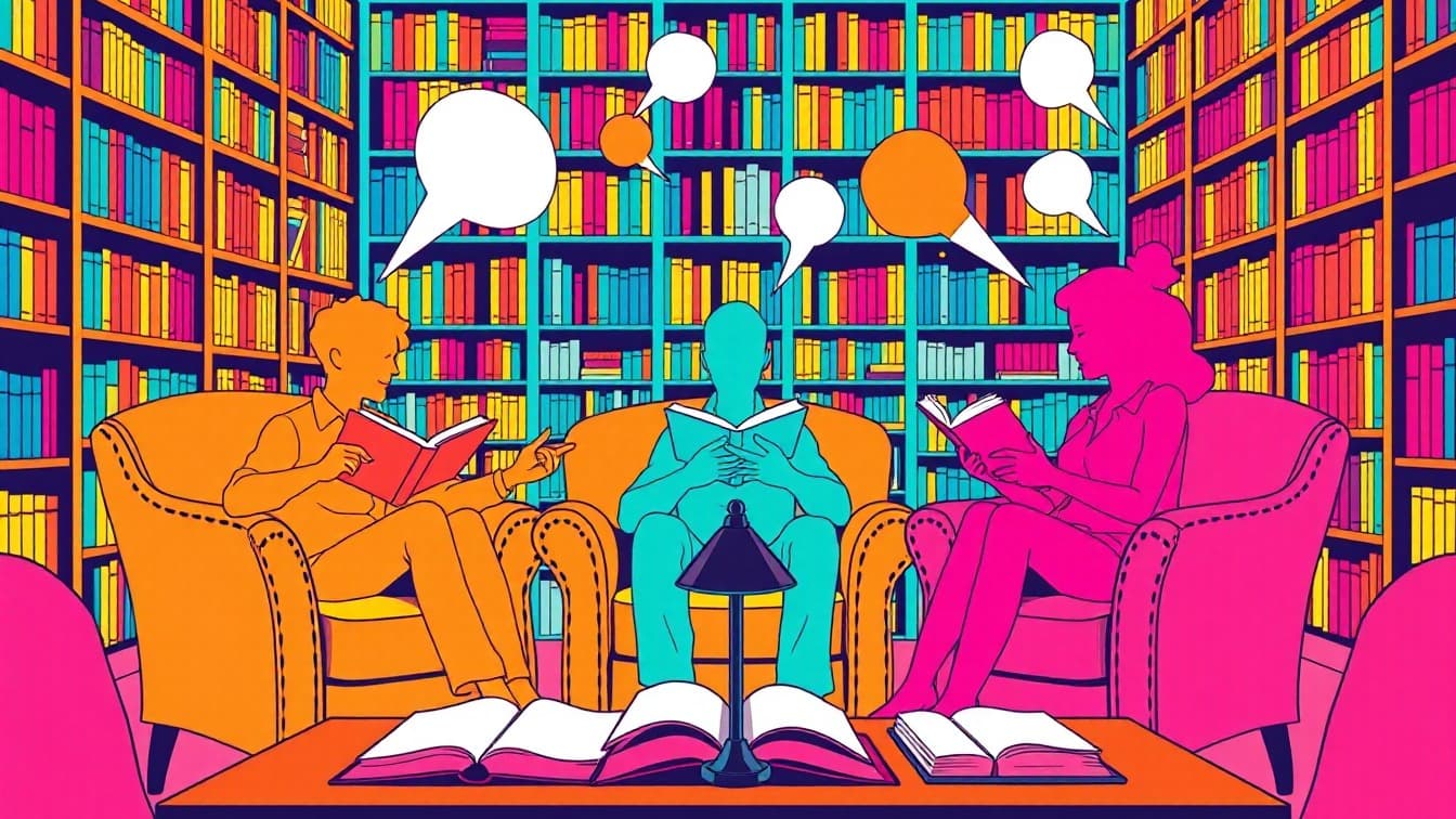 Иллюстрированная афиша: Клуб чтения: Cinco Colinas в Biblioteca Rafael Rubio (Los Dolores), Картахена