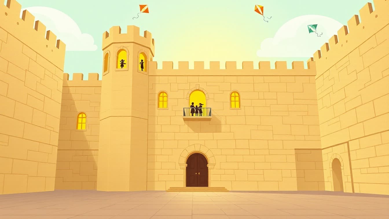 Illustriertes Plakat: 'Das verzauberte Schloss'. Kinder-Musical in Cartagena