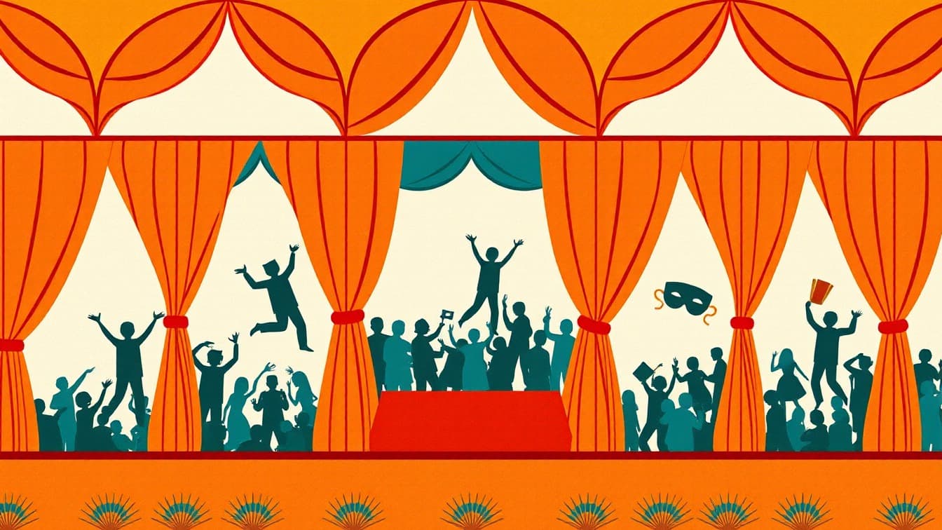 Illustriertes Plakat: CIRCUITO MUNICIPAL DE TEATRO: PROGRAMA OCTUBRE 2026 in Cartagena