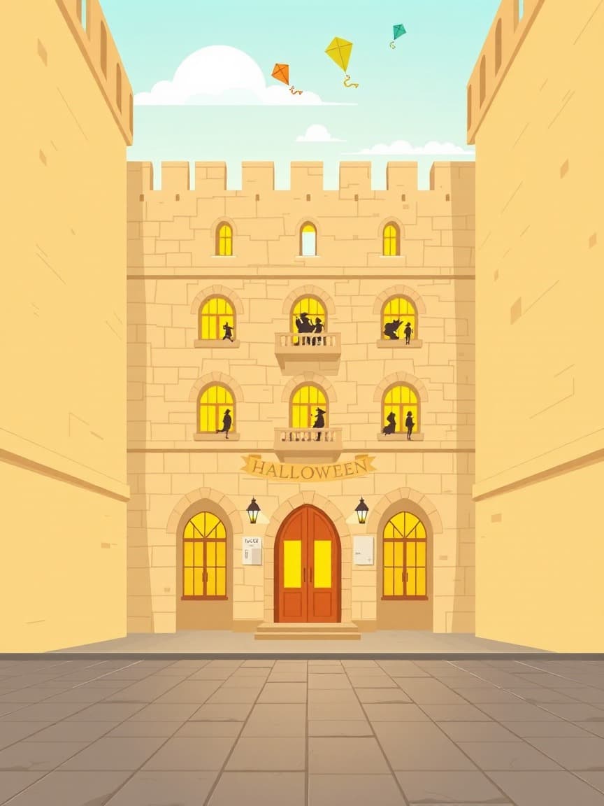 Cartel ilustrado: 'EL CASTILLO EMBRUJADO'. Musical Infantil en Cartagena