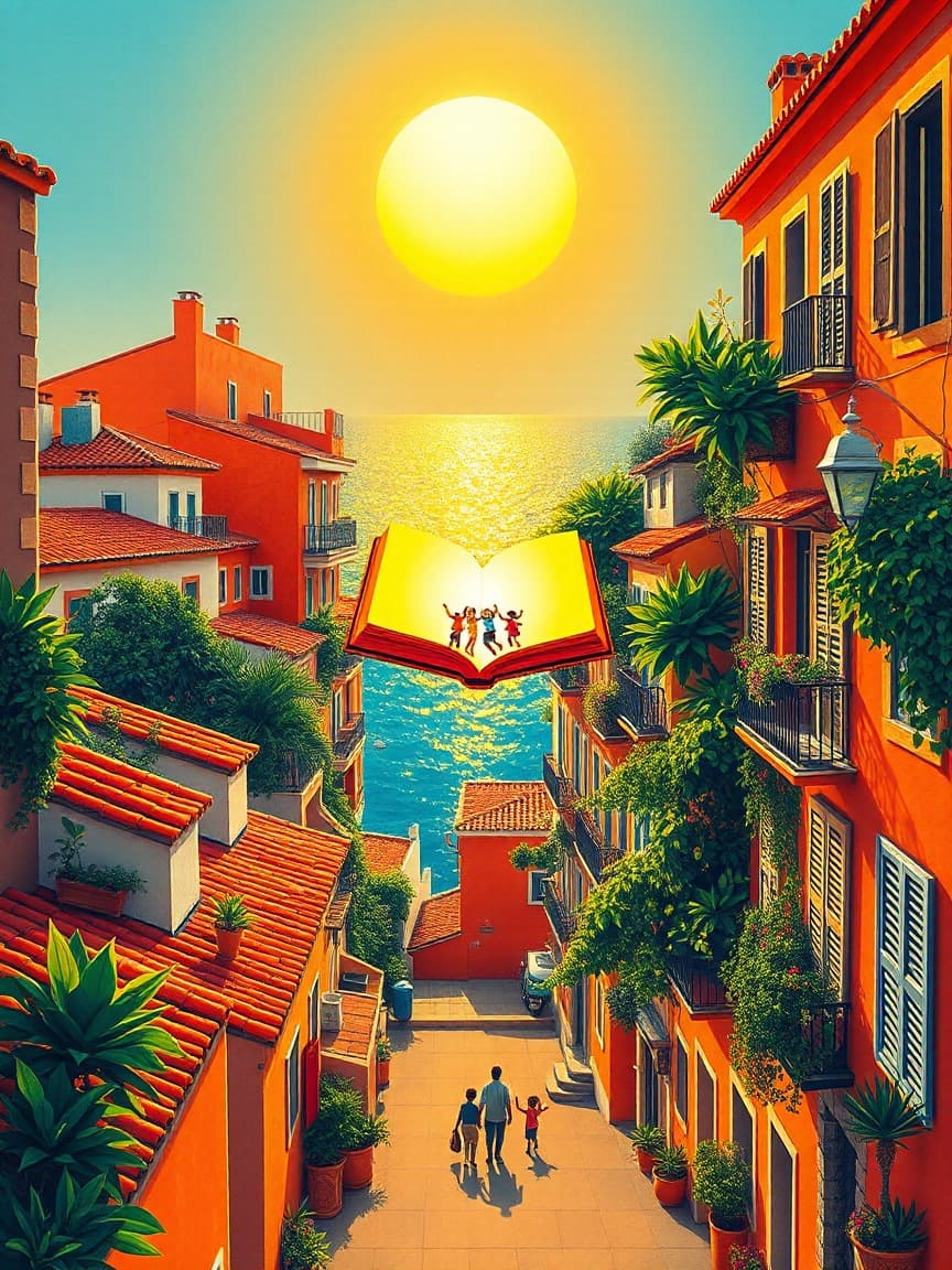 Illustriertes Plakat: ESPECTÁCULO FAMILIAR: La Cuentera viajera presenta Cuentos del viento in Cartagena